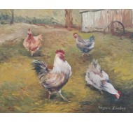 Hens - Original Canvas Painting